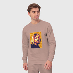 Костюм хлопковый мужской Nirvana - Cobain, цвет: пыльно-розовый — фото 2