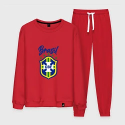 Костюм хлопковый мужской Brasil Football, цвет: красный