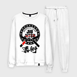 Костюм хлопковый мужской Brazilian fight club Jiu jitsu, цвет: белый