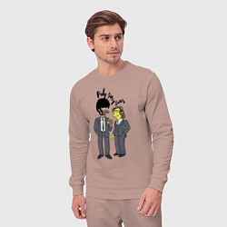 Костюм хлопковый мужской Pulp Simpsons - Tarantino, цвет: пыльно-розовый — фото 2