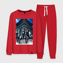 Костюм хлопковый мужской Stray Kids Thunderous, цвет: красный