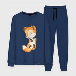 Костюм хлопковый мужской Рыжий маленький лисенок, цвет: тёмно-синий