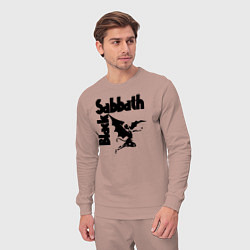 Костюм хлопковый мужской Блэк Саббат метал, цвет: пыльно-розовый — фото 2