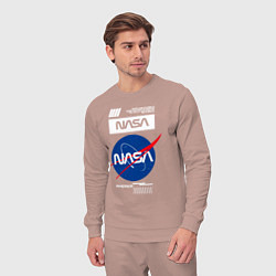 Костюм хлопковый мужской Nasa - Logo, цвет: пыльно-розовый — фото 2