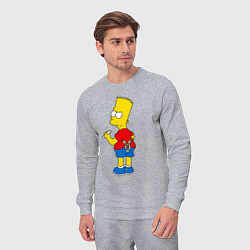 Костюм хлопковый мужской Хулиган Барт Симпсон, цвет: меланж — фото 2