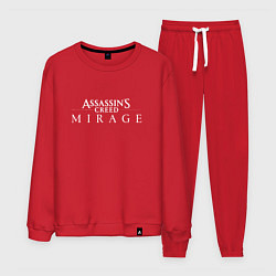 Костюм хлопковый мужской Assassins creed логотип, цвет: красный
