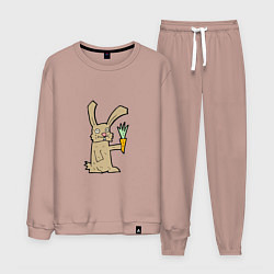 Костюм хлопковый мужской Rabbit & Carrot, цвет: пыльно-розовый