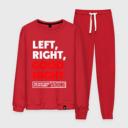 Костюм хлопковый мужской Left righte good night, цвет: красный