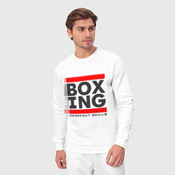 Костюм хлопковый мужской Boxing knockout skills, цвет: белый — фото 2