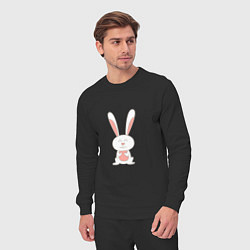 Костюм хлопковый мужской Smiling Rabbit, цвет: черный — фото 2