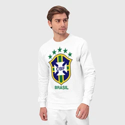 Костюм хлопковый мужской Brasil CBF, цвет: белый — фото 2