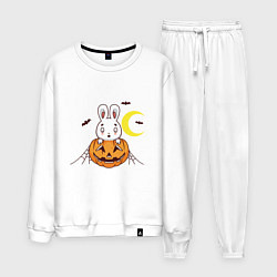 Костюм хлопковый мужской Кролик - Хэллоуин, цвет: белый