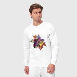 Костюм хлопковый мужской Кленовая осень, цвет: белый — фото 2