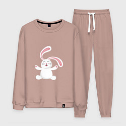 Костюм хлопковый мужской Happy Rabbit, цвет: пыльно-розовый