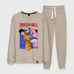 Костюм хлопковый мужской Dragon Ball - Сон Гоку - Удар, цвет: миндальный