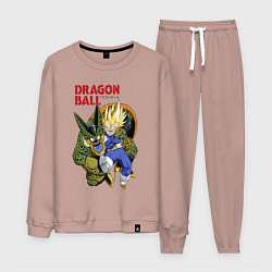 Костюм хлопковый мужской Dragon Ball Z - Cell vs Vegeta, цвет: пыльно-розовый