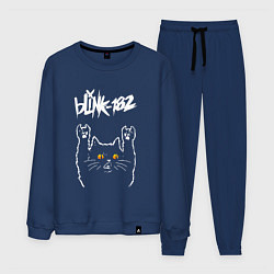 Костюм хлопковый мужской Blink 182 rock cat, цвет: тёмно-синий