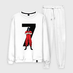 Костюм хлопковый мужской Slipknot Семерка, цвет: белый