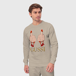 Костюм хлопковый мужской Два весёлых гуся - GUSSI - Fashion 2055, цвет: миндальный — фото 2
