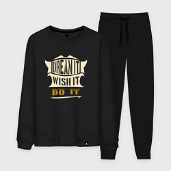 Костюм хлопковый мужской Dream it, Wish it, Do it, цвет: черный