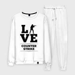 Костюм хлопковый мужской Counter Strike love classic, цвет: белый