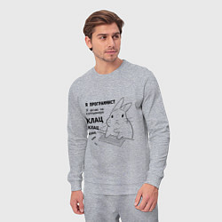 Костюм хлопковый мужской Кролик программист - клац клац клац, цвет: меланж — фото 2