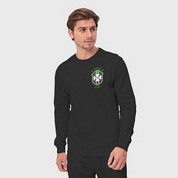 Костюм хлопковый мужской Сборная Бразилии, цвет: черный — фото 2