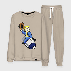 Костюм хлопковый мужской Vault boy - bomb rider, цвет: миндальный