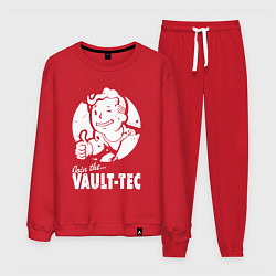 Костюм хлопковый мужской Vault boy - join the vault tec, цвет: красный