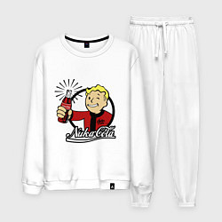 Костюм хлопковый мужской Vault boy - nuka cola, цвет: белый