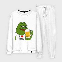 Костюм хлопковый мужской Drink Pepe, цвет: белый