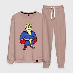 Костюм хлопковый мужской Vault boy - boxer, цвет: пыльно-розовый