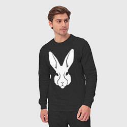 Костюм хлопковый мужской White rabbit head, цвет: черный — фото 2