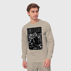 Костюм хлопковый мужской Nirvana grunge 2022, цвет: миндальный — фото 2