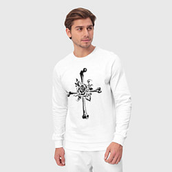 Костюм хлопковый мужской The Cross of Rose and Bones, цвет: белый — фото 2