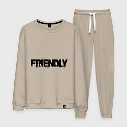 Костюм хлопковый мужской DayZ: Im friendly, цвет: миндальный