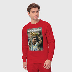 Костюм хлопковый мужской Lionel Messi - world champion - Argentina, цвет: красный — фото 2