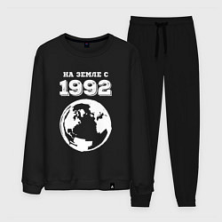 Костюм хлопковый мужской На Земле с 1992 с краской на темном, цвет: черный