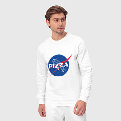 Костюм хлопковый мужской Nasa - pizza, цвет: белый — фото 2