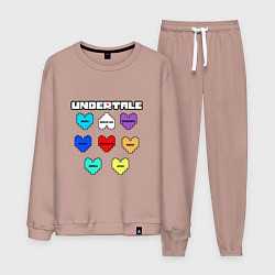 Костюм хлопковый мужской Undertale - души 8 людей, цвет: пыльно-розовый
