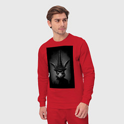 Костюм хлопковый мужской Жуткий страшный кролик заяц, цвет: красный — фото 2