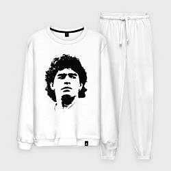 Костюм хлопковый мужской Face Maradona, цвет: белый