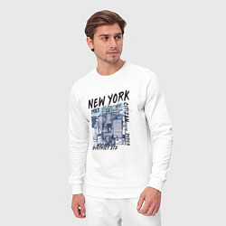 Костюм хлопковый мужской New York Нью-Йорк, цвет: белый — фото 2