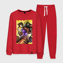 Костюм хлопковый мужской Джотаро Куджо - JoJo Bizarre Adventure, цвет: красный