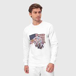 Костюм хлопковый мужской American eagle, цвет: белый — фото 2