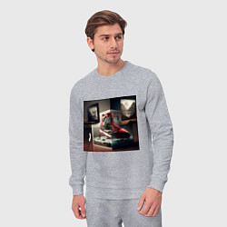 Костюм хлопковый мужской Спорт в облаках, цвет: меланж — фото 2