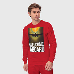 Костюм хлопковый мужской Welcome aboard casual art, цвет: красный — фото 2