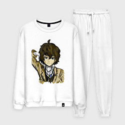 Костюм хлопковый мужской Дадзай Осаму, цвет: белый