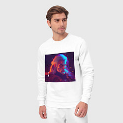 Костюм хлопковый мужской Неоновый Ведьмак, цвет: белый — фото 2