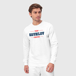 Костюм хлопковый мужской Team Gavrilov forever фамилия на латинице, цвет: белый — фото 2